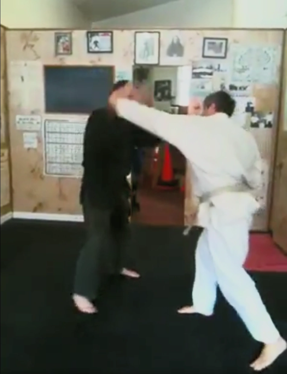 An adult class training at Zen Goju Temple.